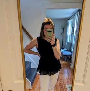 J Crew Pleated Sleeveless Blouse